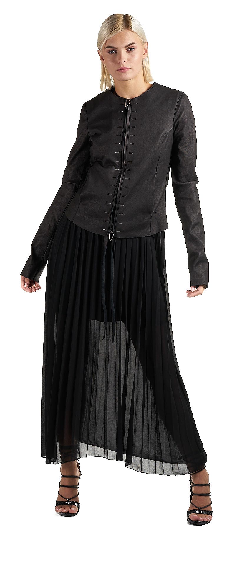 DANIELE BASTA LEATHER AND SILVER JACKET 